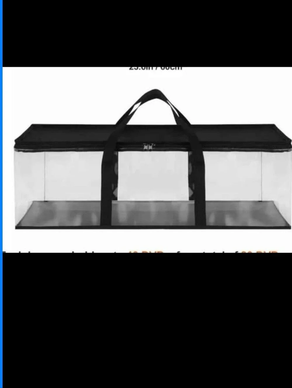 Clear Storage Tote with Black Trim and Handles